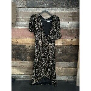 Calvin Klein Womens Plus Size Sequined Mini Sheath Dress